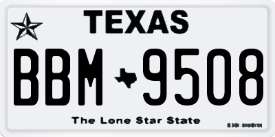 TX license plate BBM9508