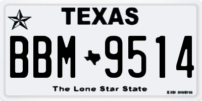 TX license plate BBM9514