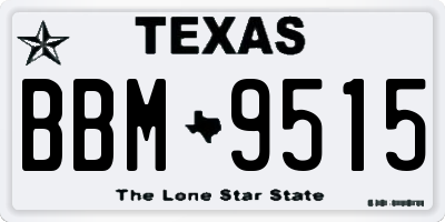 TX license plate BBM9515