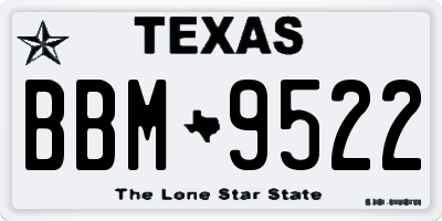 TX license plate BBM9522