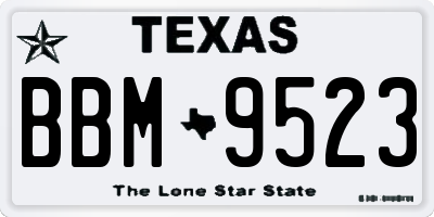 TX license plate BBM9523