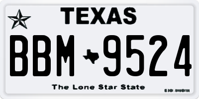 TX license plate BBM9524