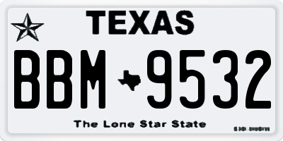 TX license plate BBM9532