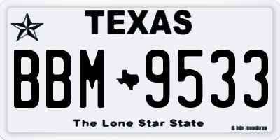 TX license plate BBM9533