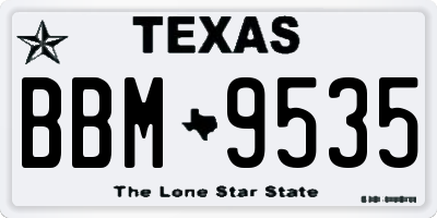 TX license plate BBM9535