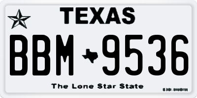 TX license plate BBM9536