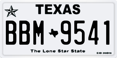 TX license plate BBM9541