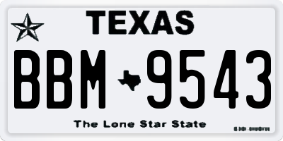 TX license plate BBM9543