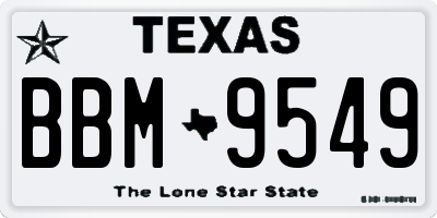 TX license plate BBM9549