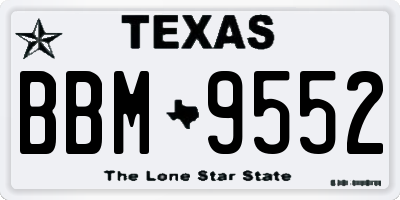 TX license plate BBM9552