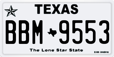 TX license plate BBM9553