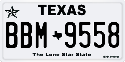 TX license plate BBM9558
