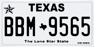 TX license plate BBM9565