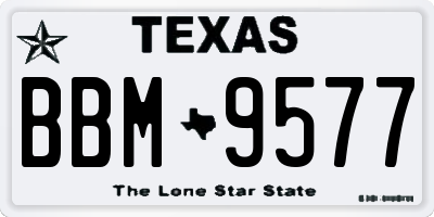TX license plate BBM9577