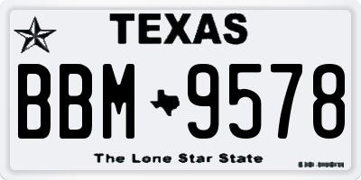 TX license plate BBM9578