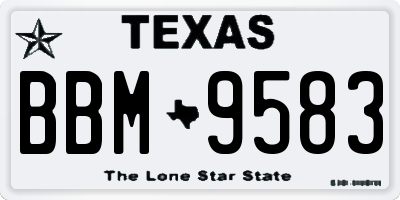 TX license plate BBM9583