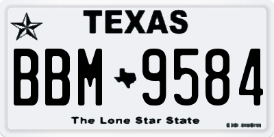 TX license plate BBM9584