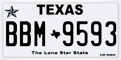 TX license plate BBM9593