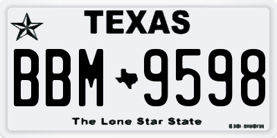 TX license plate BBM9598
