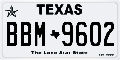 TX license plate BBM9602