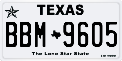 TX license plate BBM9605