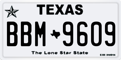 TX license plate BBM9609