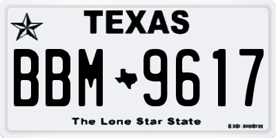 TX license plate BBM9617