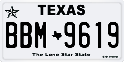 TX license plate BBM9619