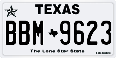 TX license plate BBM9623