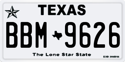 TX license plate BBM9626
