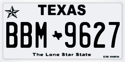 TX license plate BBM9627