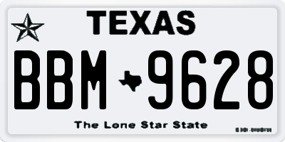 TX license plate BBM9628
