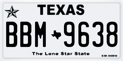 TX license plate BBM9638