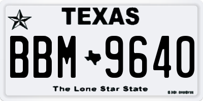 TX license plate BBM9640