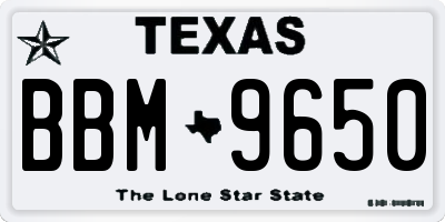 TX license plate BBM9650