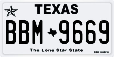 TX license plate BBM9669