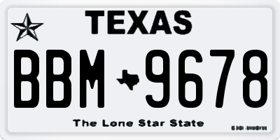 TX license plate BBM9678