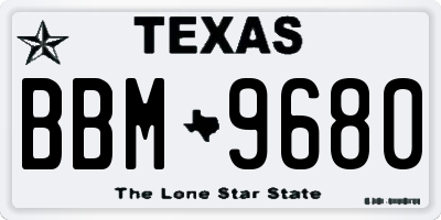 TX license plate BBM9680
