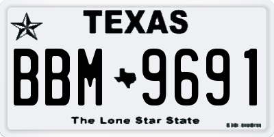 TX license plate BBM9691