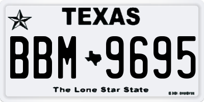 TX license plate BBM9695