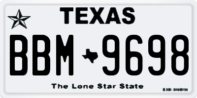TX license plate BBM9698