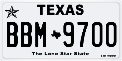 TX license plate BBM9700