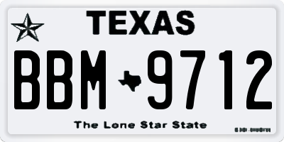 TX license plate BBM9712