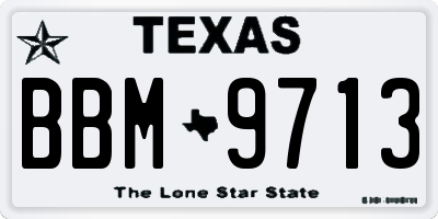 TX license plate BBM9713