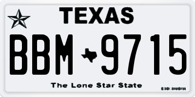 TX license plate BBM9715