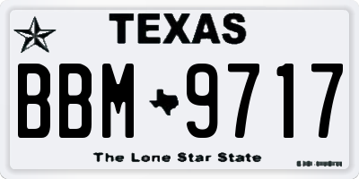 TX license plate BBM9717