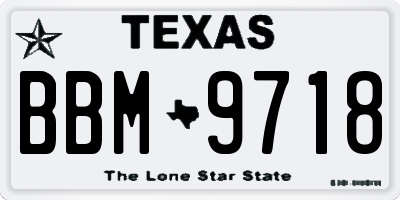 TX license plate BBM9718