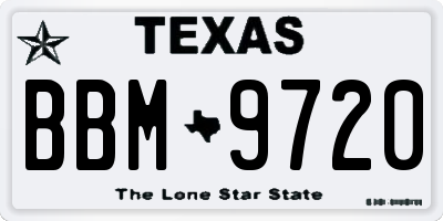 TX license plate BBM9720