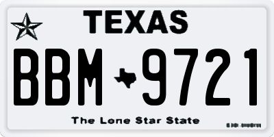 TX license plate BBM9721