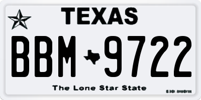 TX license plate BBM9722